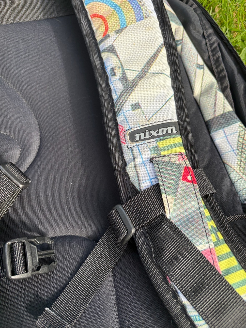 Multicolor Patterned Men's Backpack - Black Trim - Picture 3 of 6